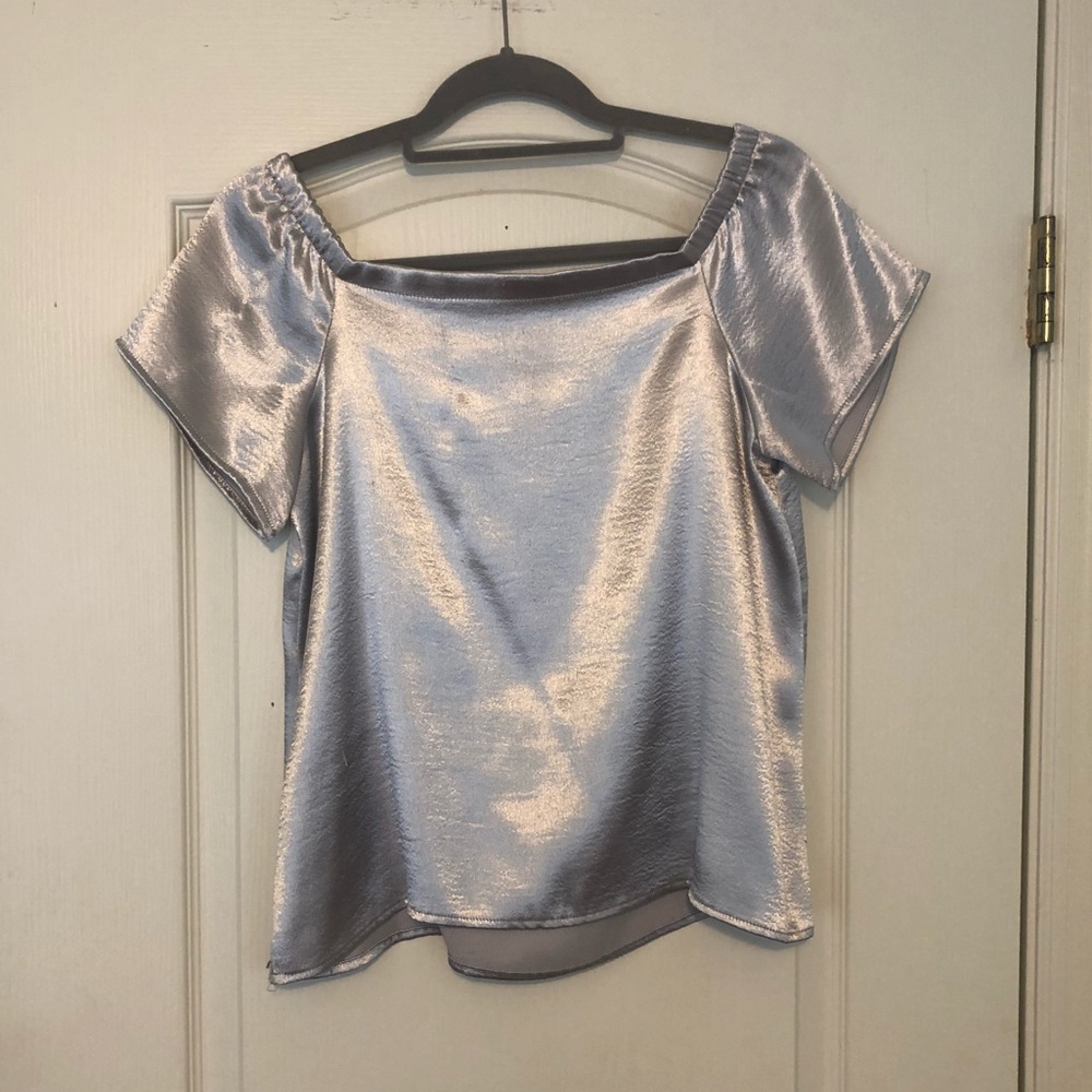 Silver off the shoulder top